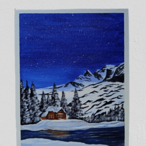 Noche Invernal en la Villa – Lámina Acrílico 24x30 cm