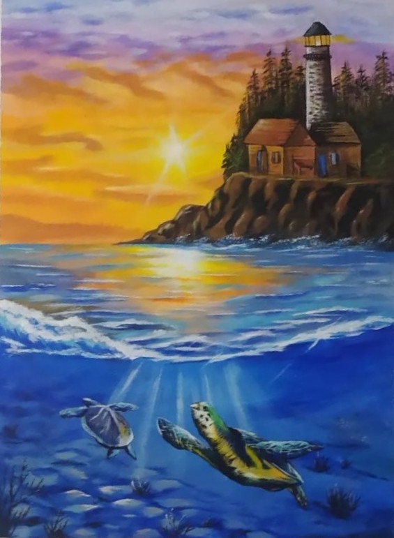 Lienzo mar tortugas