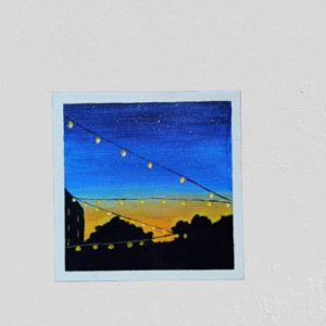 Luces de la Noche – Lienzo Acrílico 15x15 cm