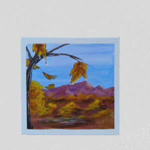 Otoño en Caída– Lienzo Acrílico 15x15 cm