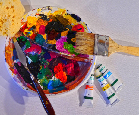 Paleta y colores acrílico